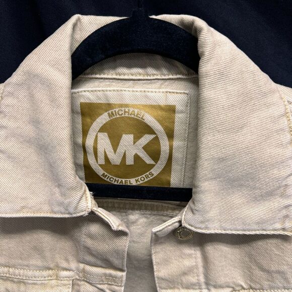 Michael Michael Kors Women's Khaki Denim Trucker Jacket Size Medium New Tags - Picture 12 of 14
